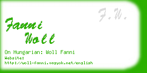 fanni woll business card